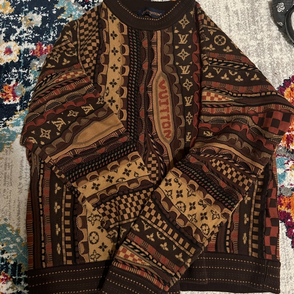 Louis Vuitton Men's Multicolor Patterned Crewneck Sweater